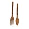 Carved Tiki Spoon & Fork Wooden Wall Decor Art Utensil Decoration Set